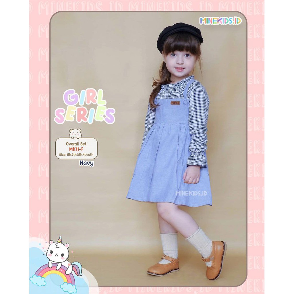 Afsheenastore Set Kemeja Overall By Minekids