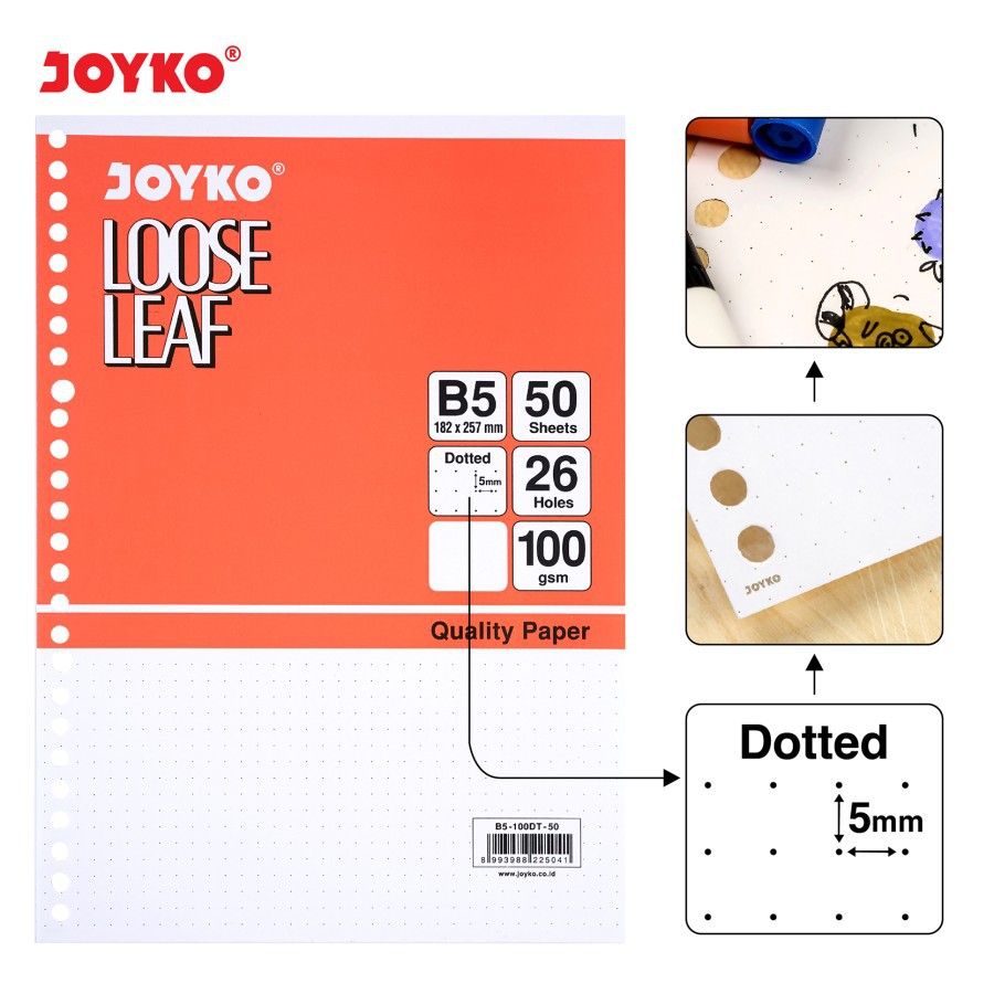 

Loose Leaf Isi Kertas File Binder Joyko B5 50 Lembar Dotted