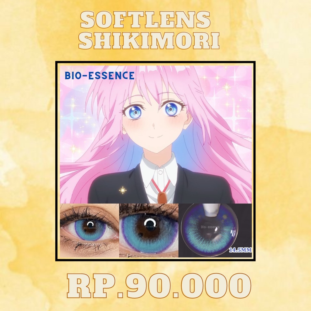 Softlens anime cosplay Shikimori blue biru gradasi