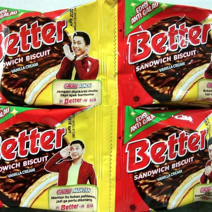 

54eh Biskuit Sandwich Better 25 Gr - Vanila Cream - Kemasan Praktis 60Jh
