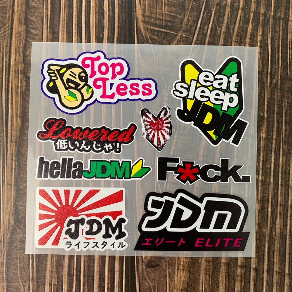 6-9 Pcs Stiker Vinyl Motif Tulisan EAT SLEEP RACE REPEAT Tahan Air Untuk Motor / Mobil / Laptop