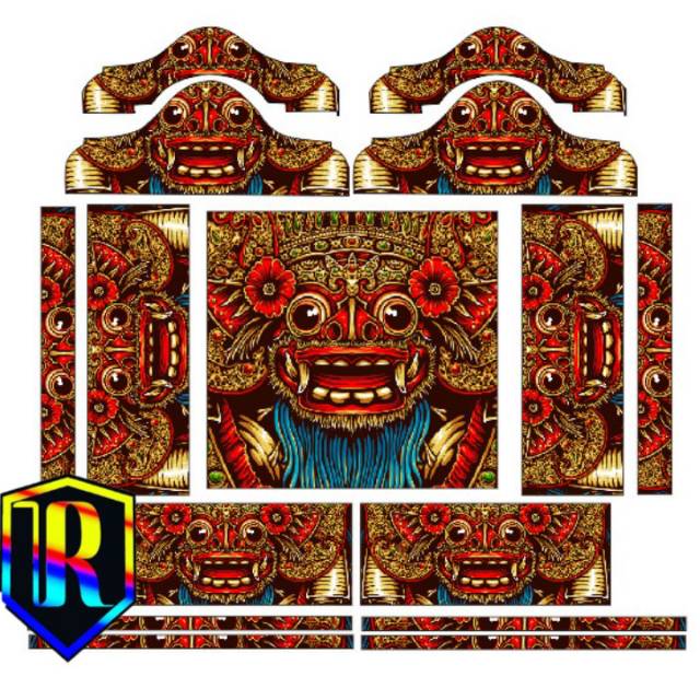 Stiker sangkar  / sticker decal gepengan 43x41cm barong mask