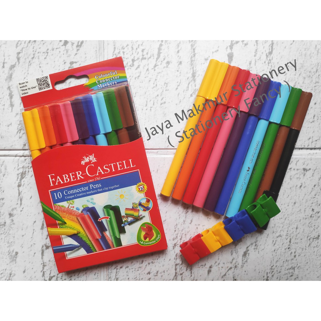 Connector pen faber-castell 10 warna (1 Set)