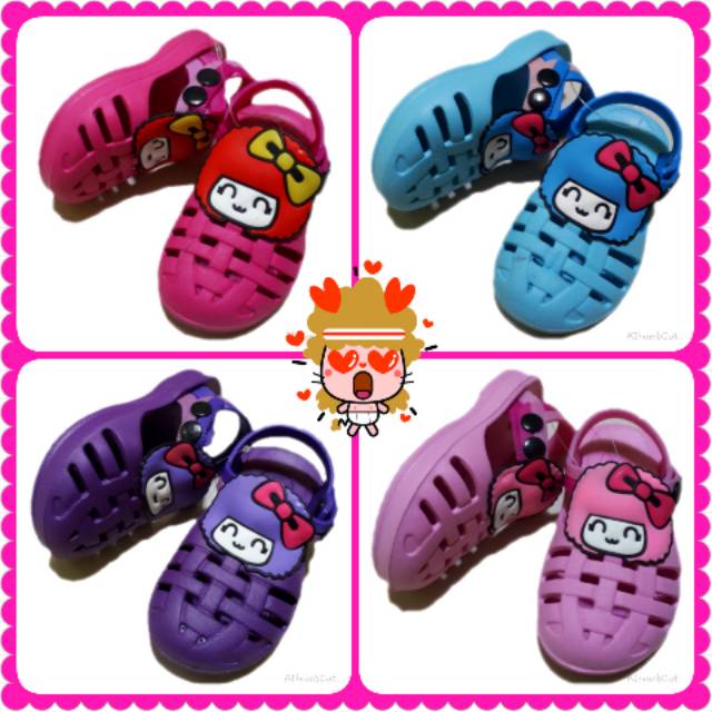 Sandal anak betty boop kancing / sepatu sendal anak bayi balita betty boop kancing