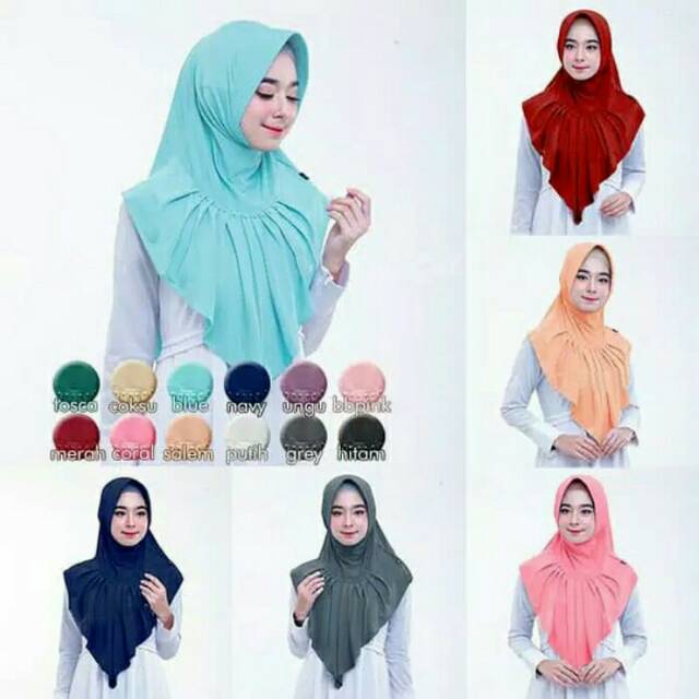  Jilbab  Jersey  Rempel Plisket Zee Nova Original Shopee 