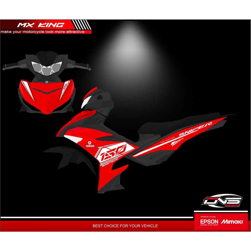 STRIPING STIKER TRANSPARAN MX KING 150 SNIPER