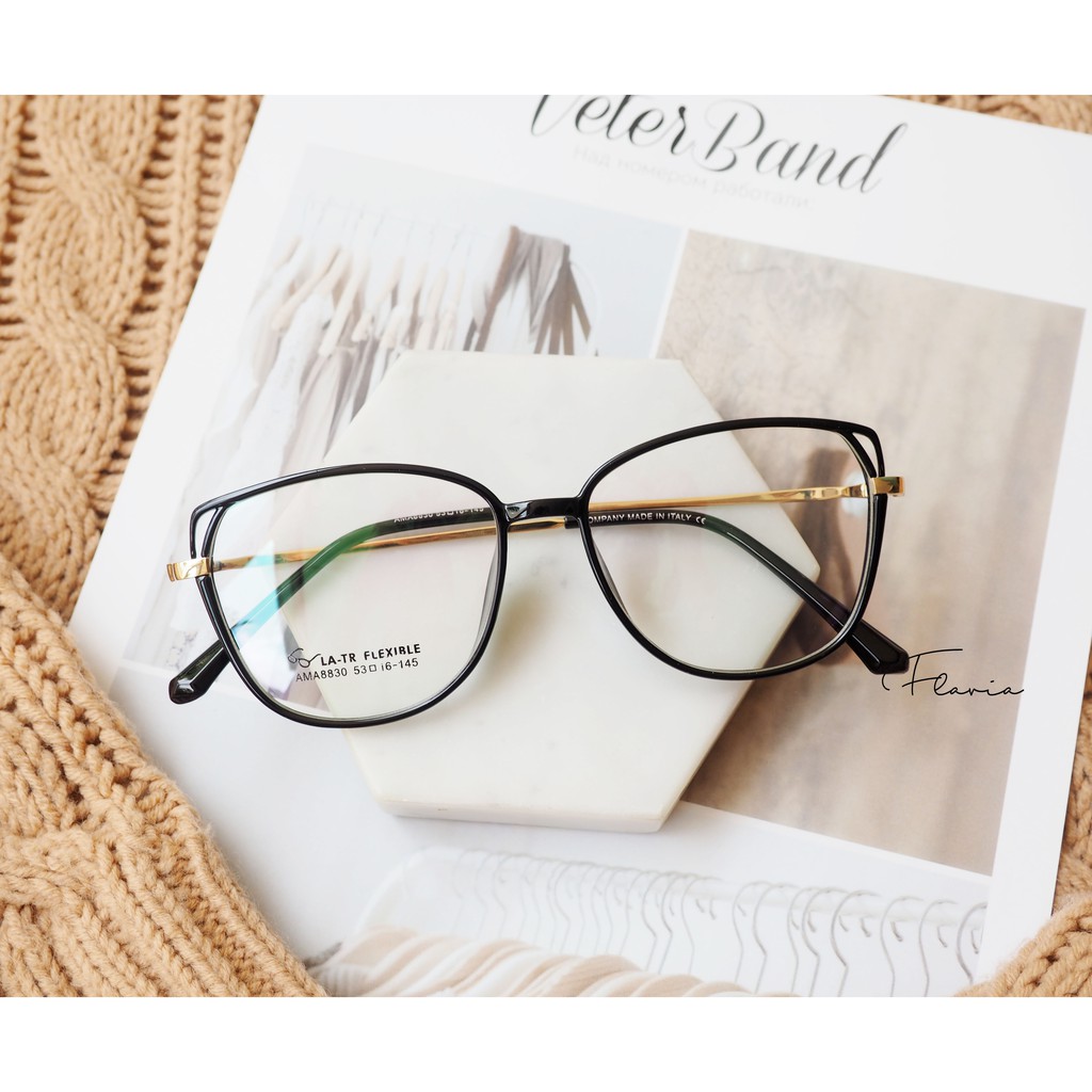Flavia Eyewear - Kacamata Stellar Square Plastic (custom minus, photochromic, blueray, bluechromic)