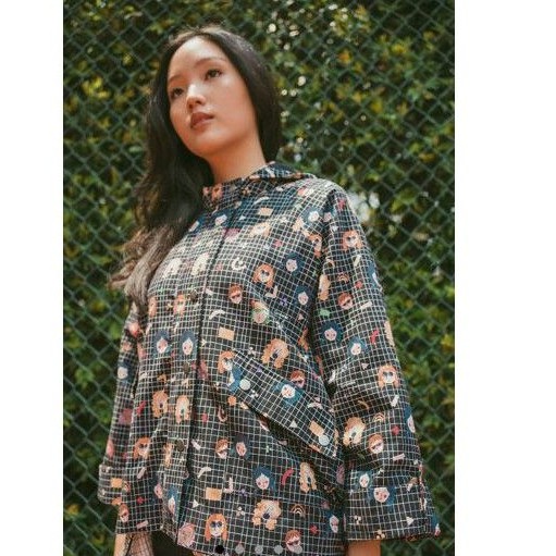 Black grid faces rochida jacket jaket cottoninkxidekuhandmade cottonink idekuhandmade ideku