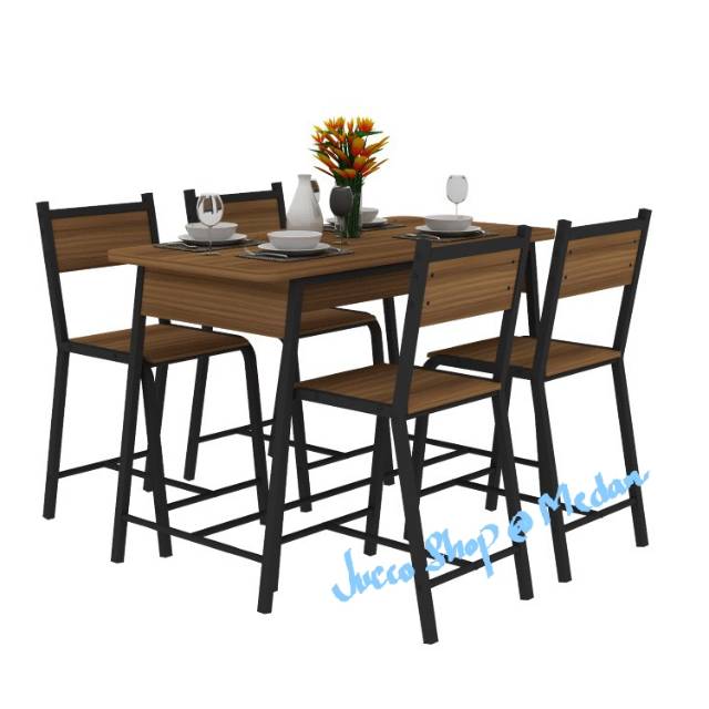 Meja Makan EXPO - Meja Makan Expo MDN1202 - Kursi Makan Kaki Metal Tipe CH9201 - Medan - Juccoshop