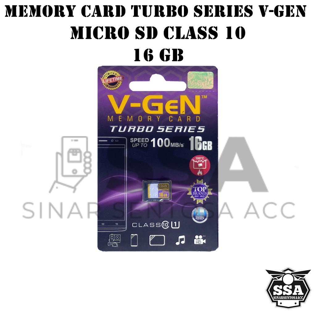 Micro SD V-GEN Turbo 8GB 16GB 32GB 64GB 128GB VGEN Class 10 Turbo Series TurboSeries Memory Card Original MicroSD Kartu Memori Hp Handphone Ori Murah Class10