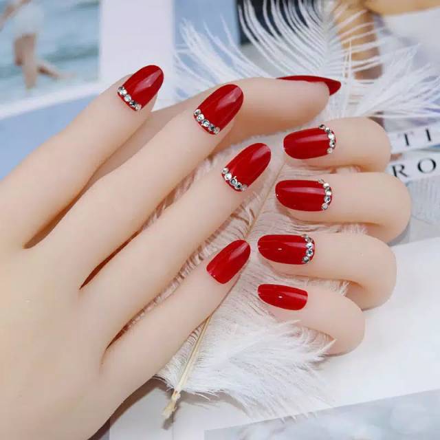 Kuku palsu FREE LEM=fake nails kuku 3d kuku wedding Kuku Palsu 3D Nail Art ( 2 & 23 )