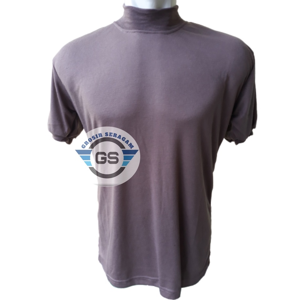 Kaos Satpam Coklat Kerah Tinggi Polos Kaos Polisi