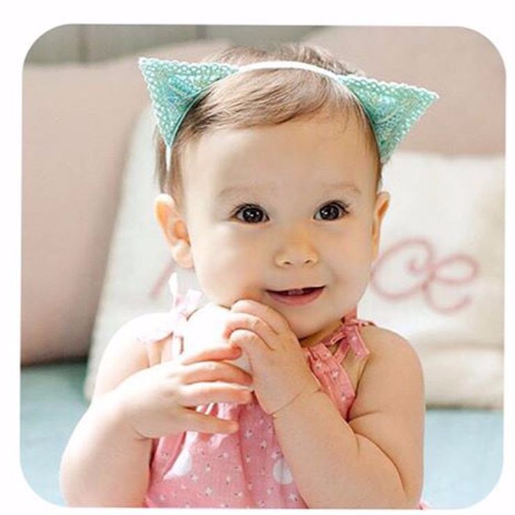 headband kitty ears green / bando anak murah / bando anak termurah