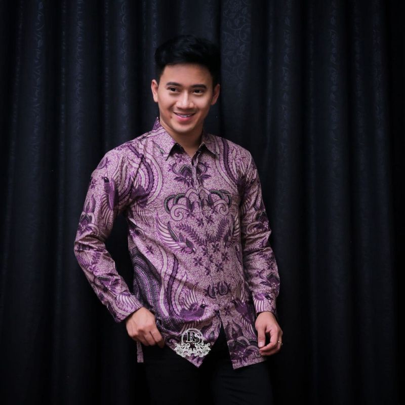 Couple Batik Ayah Dan Anak Laki-laki // Kemeja Batik Pria Dewasa Dan Anak Cowok Motif iron man ungu Warna Hitam Motif Ungu Lilac