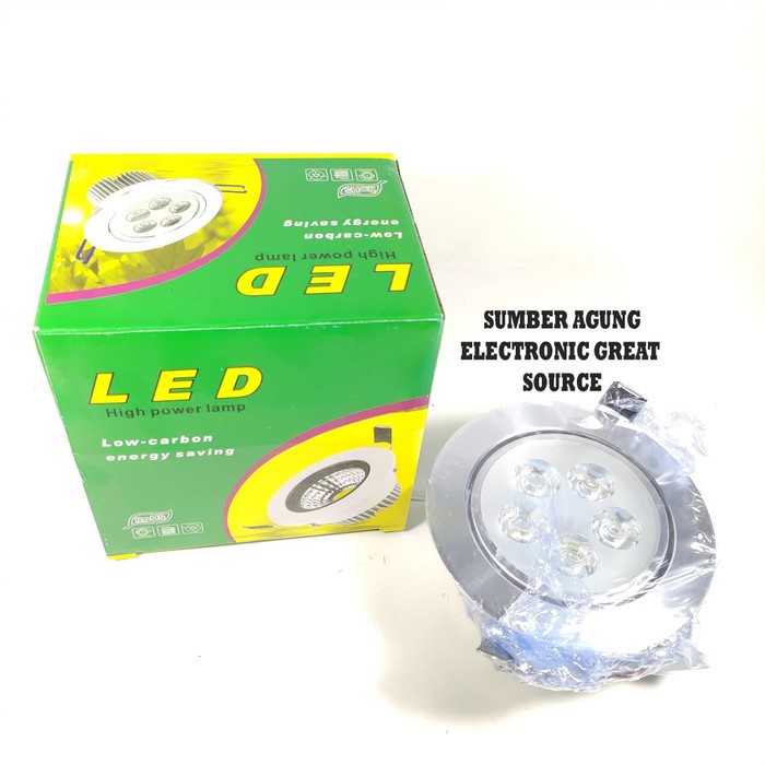 Downlight Sorot 5mata Putih 5W Tereang LED Hemat Listrik Low Carbon Em