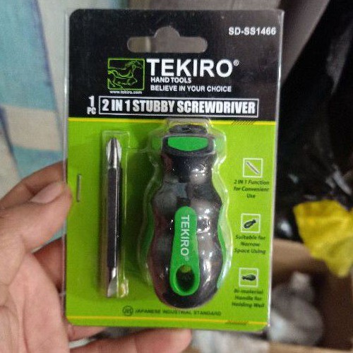 obeng cebol tekiro type sdss1466 obeng bolak balik tekiro obeng min obeng plus pendek gagang karet