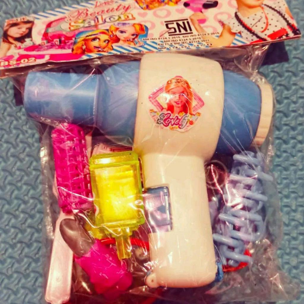 Mainan anak perempuan hair dryer mainan salon salonan lengkap-4