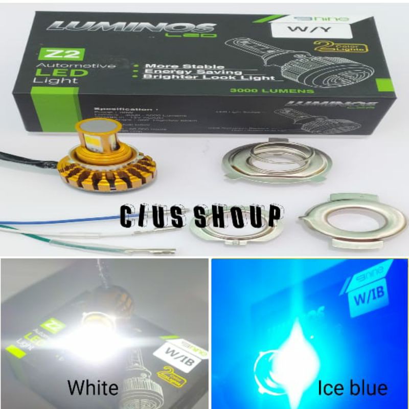 LAMPU LED MOTOR Z2 Z3 3SISI NINE LUMINOSLED HI LOW 2WARNA WHITE  KUNING