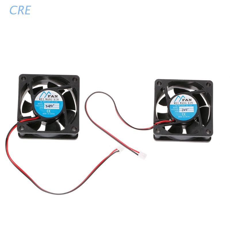 Cre Kipas Pendingin 60mm X 60mm X 25mm Dc 12v 24v 2-pin Brushless Untuk Case Pc Cpu 6025