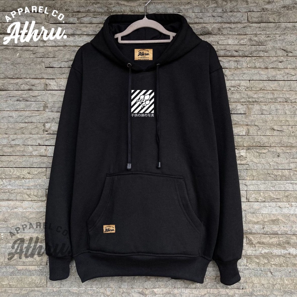Hoodie Pria Distro Anime Cebong Athru Sweater Pria Hitam Hodie Cowok Cewek Oversize Brand Lokal