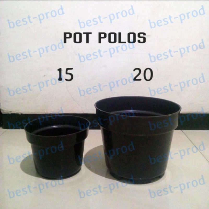 pot tanaman pot bunga pot plastik polos uk 20 HITAM