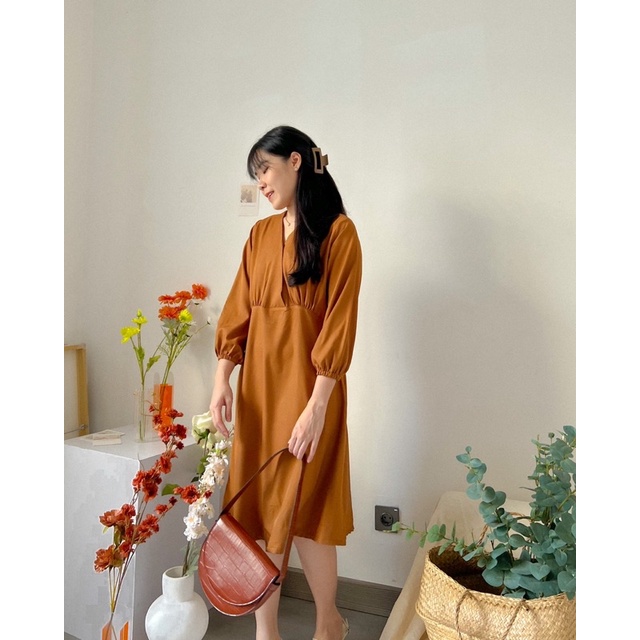 KANON - Kirisaki Basic Dress - Dress midi santai busui friendly