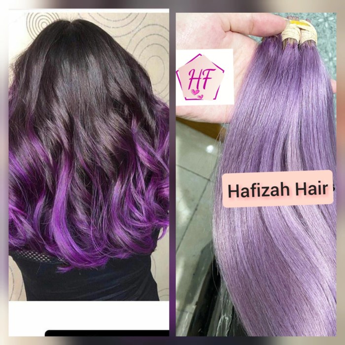 Rambut Sambung Asli Warna / Hair Extension 60cm isi 20 pcs