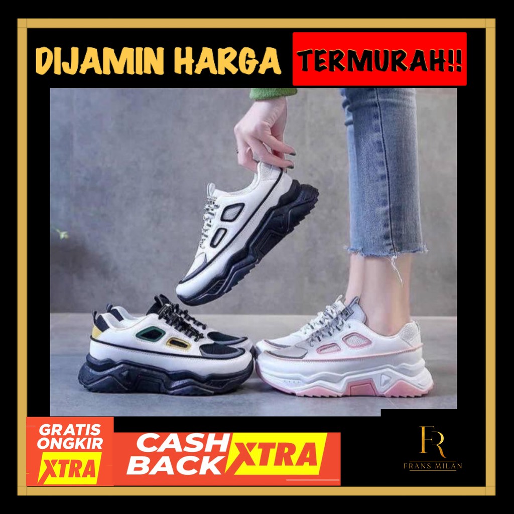 FRANS “K-01" *sepatu sneakers wedges wanita terbaru* FR-K01