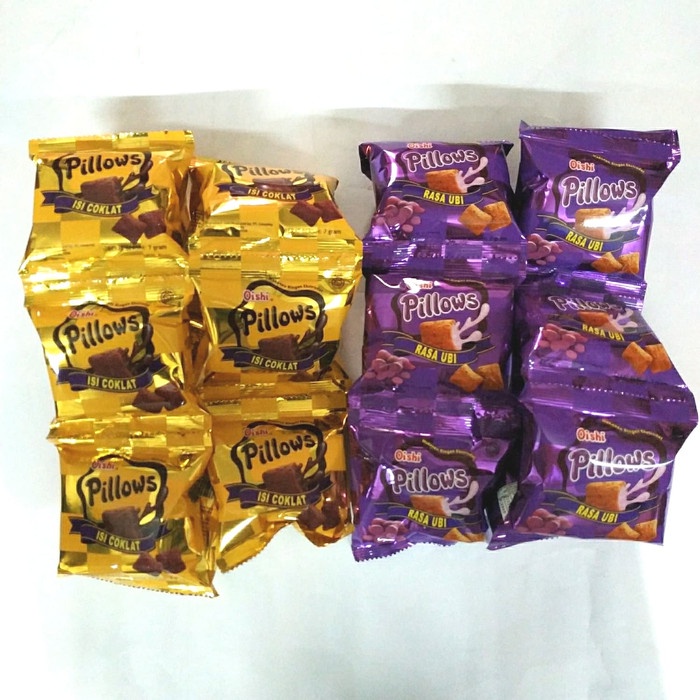 

Instant-Camilan- Pillows Oishi 7Gram. | Isi 10Bks/Rcg (Oishi Pillow/Chiki) - Cokelat -Camilan-