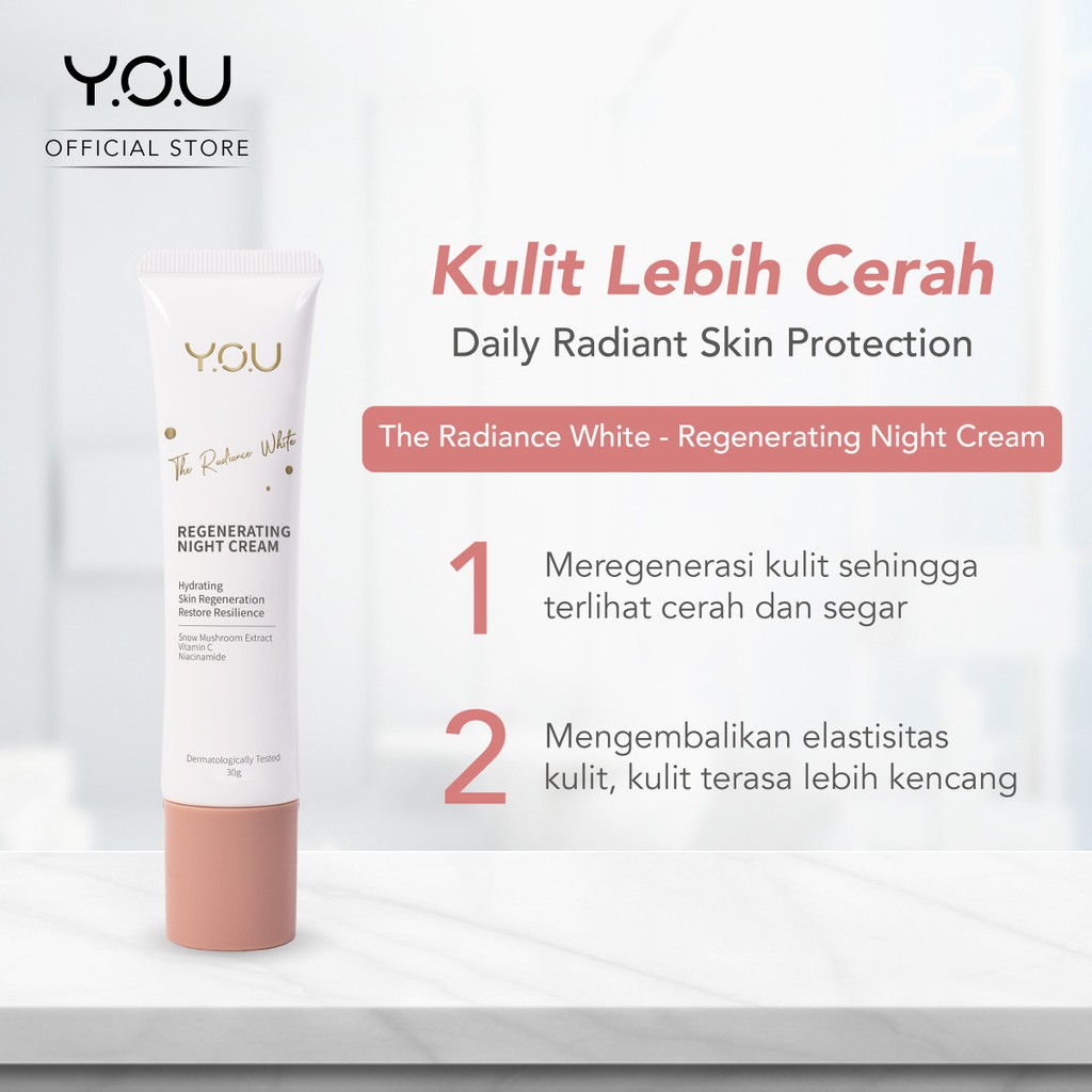 YOU MAKEUP The Radiance White Regenerating Night Cream 30g