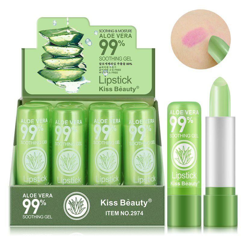 Lipstick Aloe Vera Dapat Berubah Warna Sesuai Temperatur - Lipbalm melembabkan 99% ALOE VERA LIPSTIK