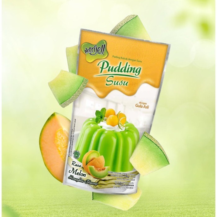 

agar-agar-puding-bahan- nutrijell puding susu melon 145 gr - 1 sachet -bahan-kue.