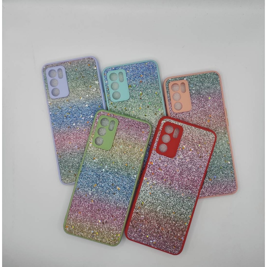 Oppo A16 Case Softcase BLING BLING RAINBOW Case Casing Hp Oppo A16