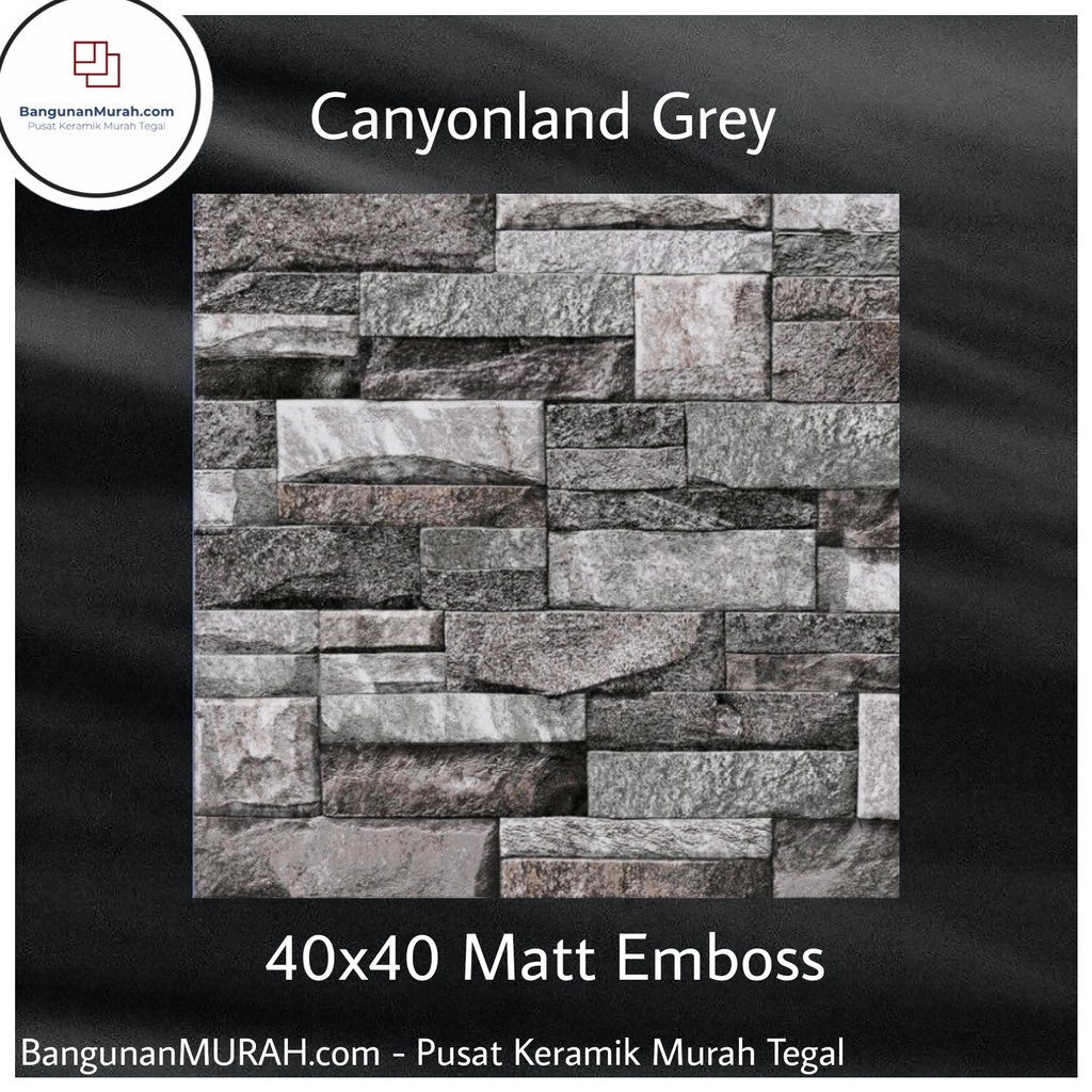 Jual Accura Keramik Lantai/Dinding 40x40 Canyonland Grey Motif Batu