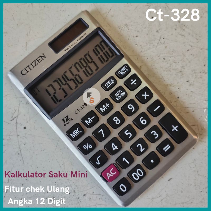 

Kalkukator Dagang Mini Saku Sampul Dompet 12 Digit Mirip Casio Sx 320 Fitur Cek Ulang