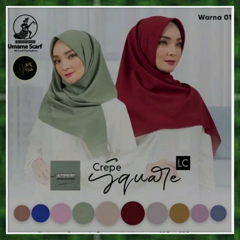 Hijab segiempat diamond crepe umama scraf crepe square lc