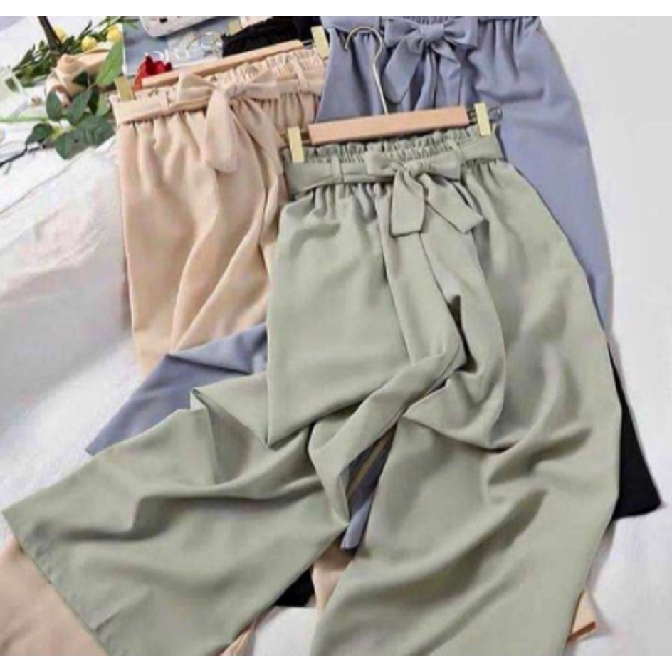 Kulot wolfis wanita xl   KULOT RIBON PANTS  CELANA KULOT   KULOT WOLFIS