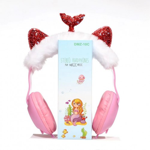 HGM-019 Headset Bando Karakter Lumba Ekor Putri Duyung / Headphone Kabel Kids Cartoon Telinga