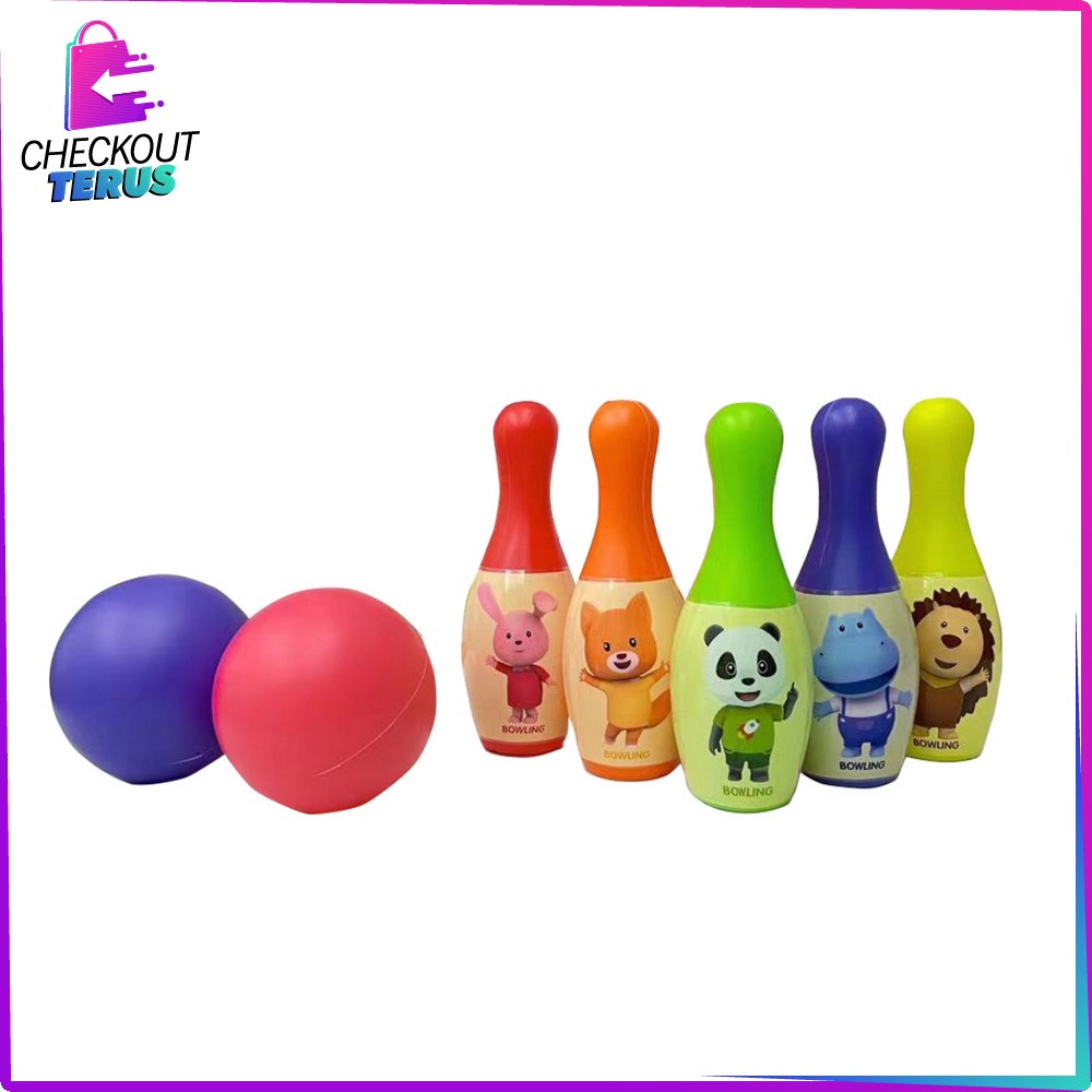 CT M215 Mainan Bowling Anak Karakter Sport Game Mainan Edukasi Anak Boling Set Mainan Olahraga Anak Bola Bowling Set