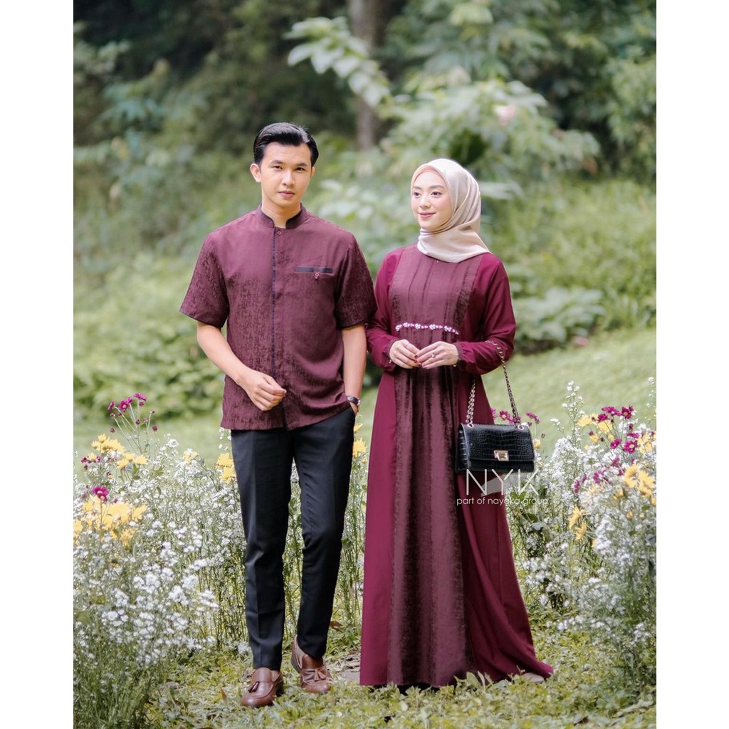 SARIMBIT GAMIS COUPLE ZIYA - COUPLE GAMIS MUSLIM KEKINIAN - GAMIS REMAJA MUSLIMAH - SET BAJU COUPLE LEBARAN - GAMIS BUSUI FIT XXL - COUPLE NAJMA MUSLIMAH