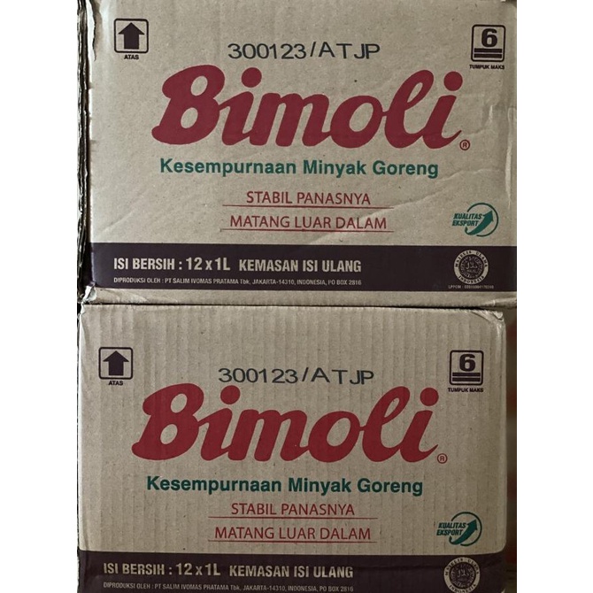 

Minyak Goreng Bimoli Refill 1 Liter Dus Isi 12