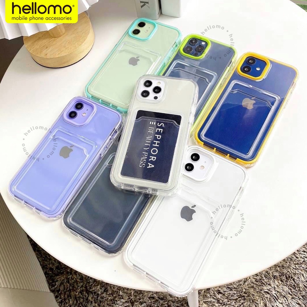 Softcase iPhone Card Slot Soft Case Casing Simpan Kartu iPhone Premium