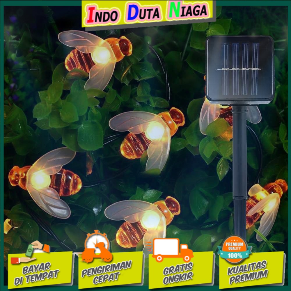 Finether Lampu Hias Dekorasi Lebah Bee 50 LED with Solar Panel - BE306