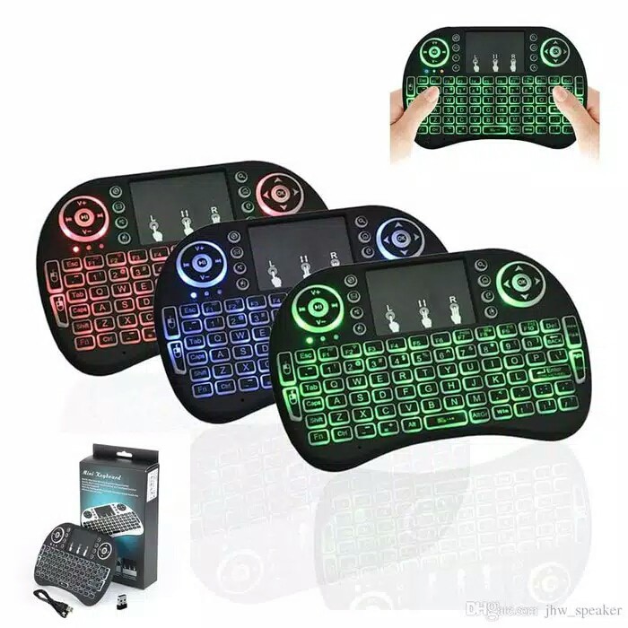 Trend-Keyboard Air Mouse i8 Mini Keypad Wireless Touchpad Backlight Rainbow