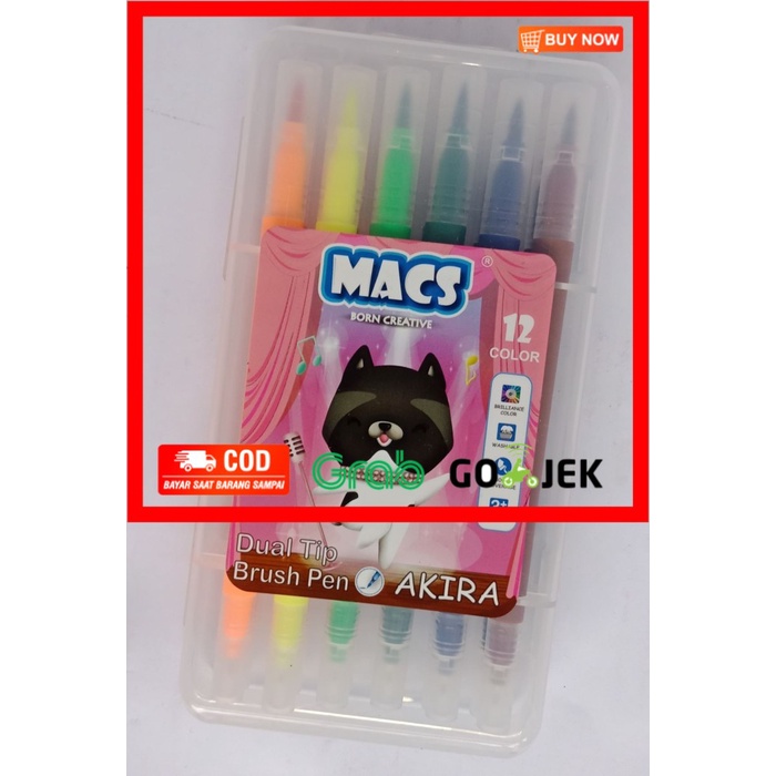 

(BISA COD) Brush Pen 12 Warna Macs