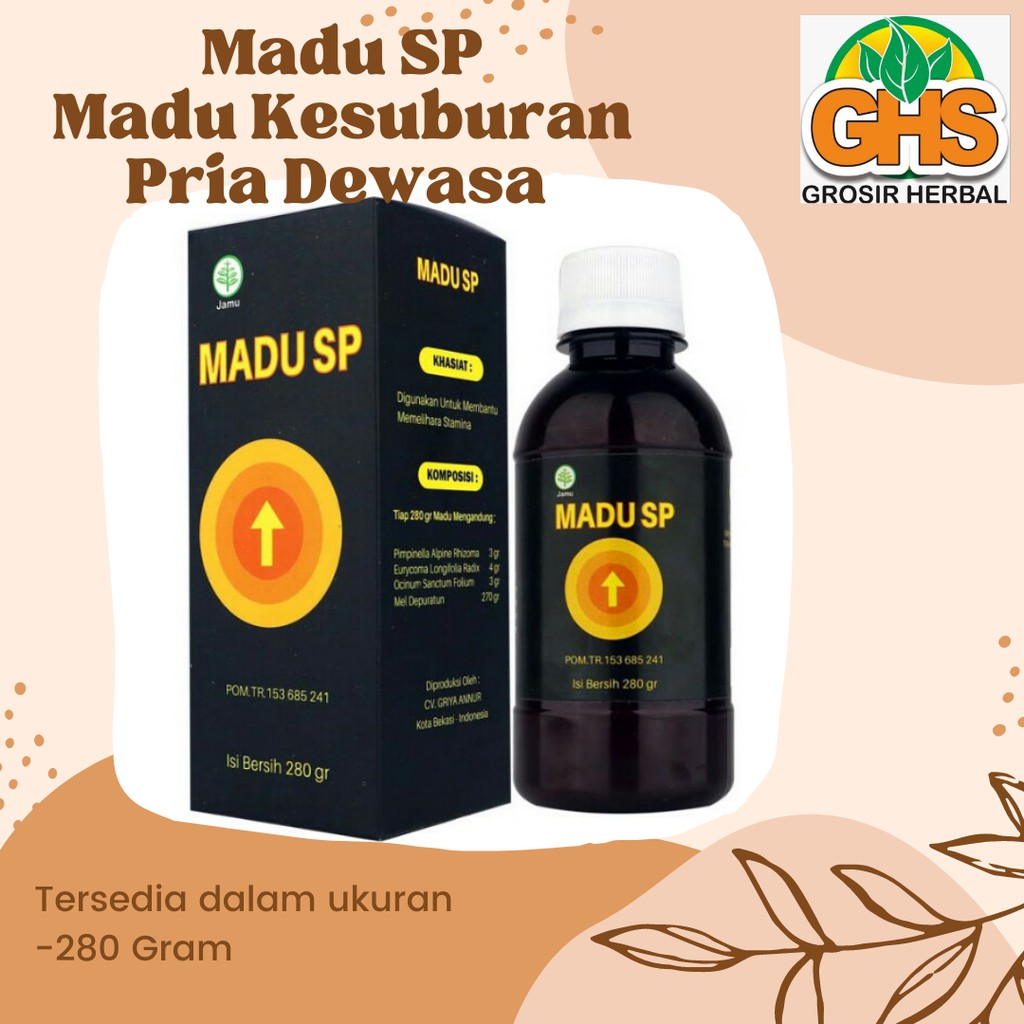 Penyubur Sperma Madu SP Subur Pria 280 Gram Original Berkualitas - Mengobati Mandul Pria Dewasa - Me