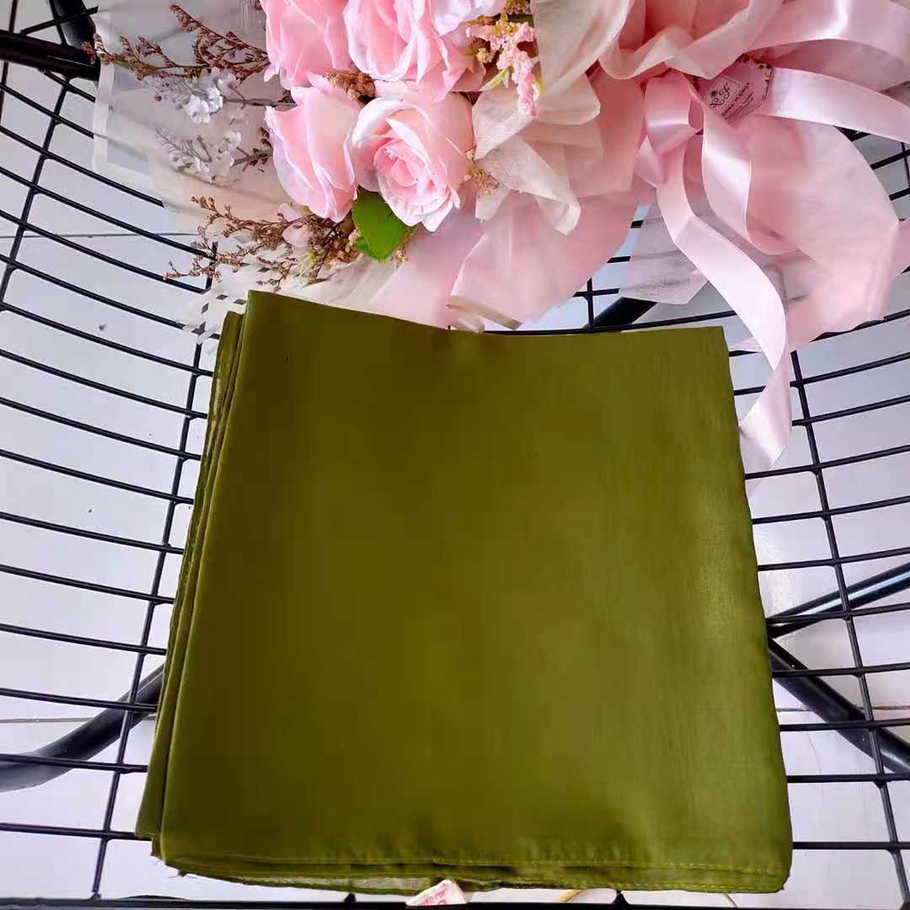 Murah Meichen Kerudung Hijab Paris Polos Segi Empat Jilbab Daily Basic Premium-Army
