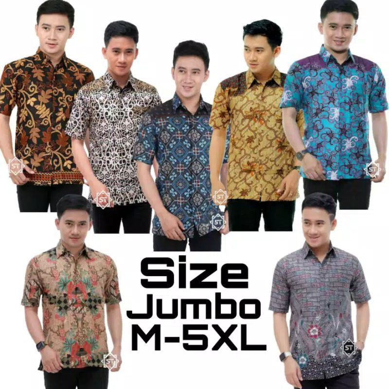 HEM BATIK PRIA JUMBO LENGAN PENDEK M-5XL