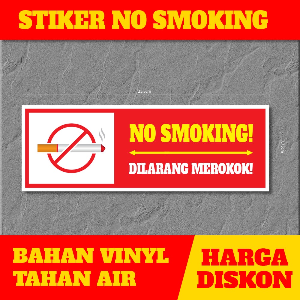 

Stiker Sign peringatan di larang merokok no smoking area