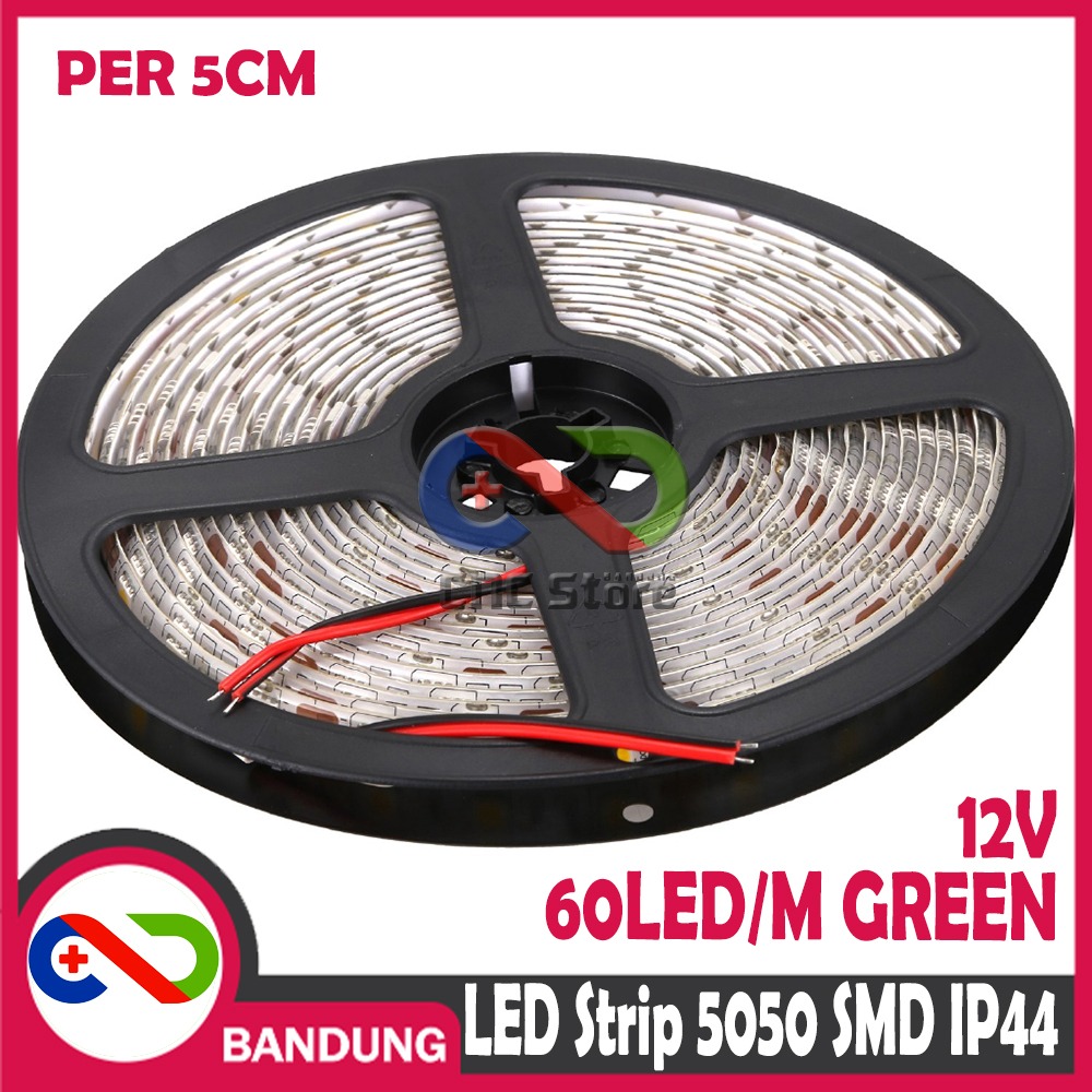 LAMPU LED STRIP LIGHT HIJAU 5050 SMD IP44 OUTDOOR 5 CM WATERPROOF